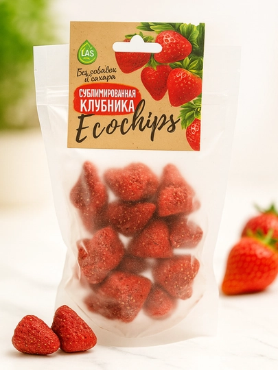 Клубника сублимированная хрустящая "Эко чипсы", 50 гр — BISTORE-КЛУБН50