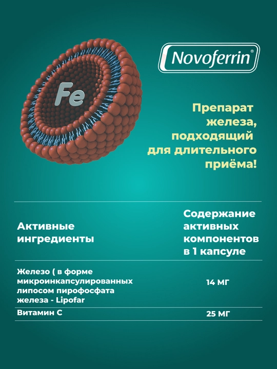 Novoferrin, 20 kapsula