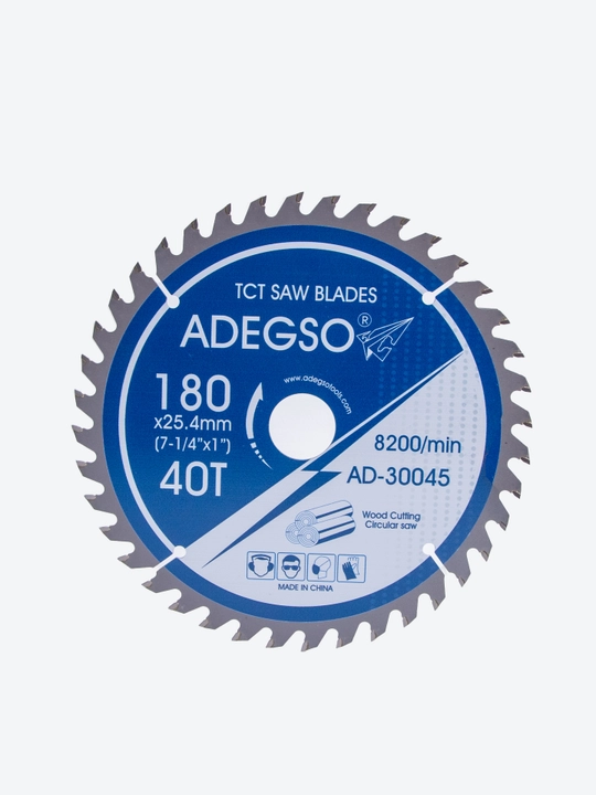 ADEGSO AD-30045 – Диск пильный TCT для дерева, 180 × 25.4 мм, 40 зубьев