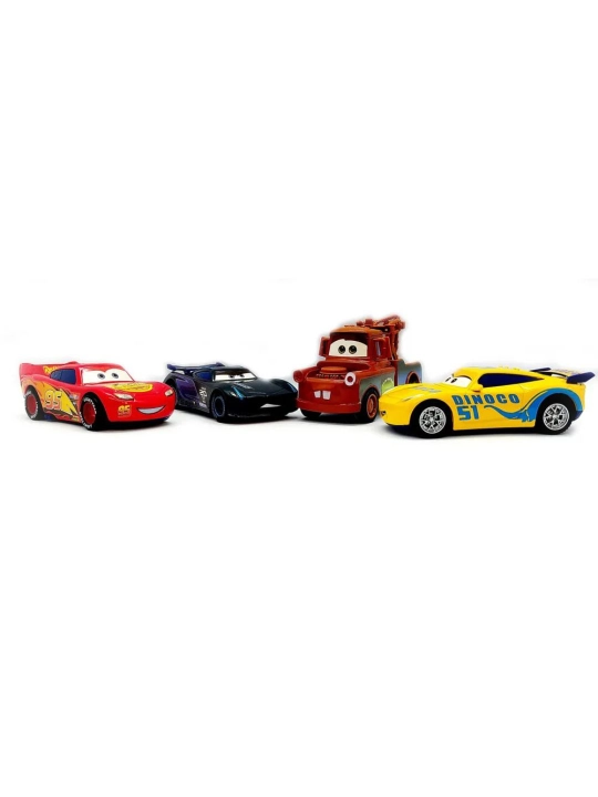 Набор машинок «Тачки» 4 шт, металл, инерционный механизм