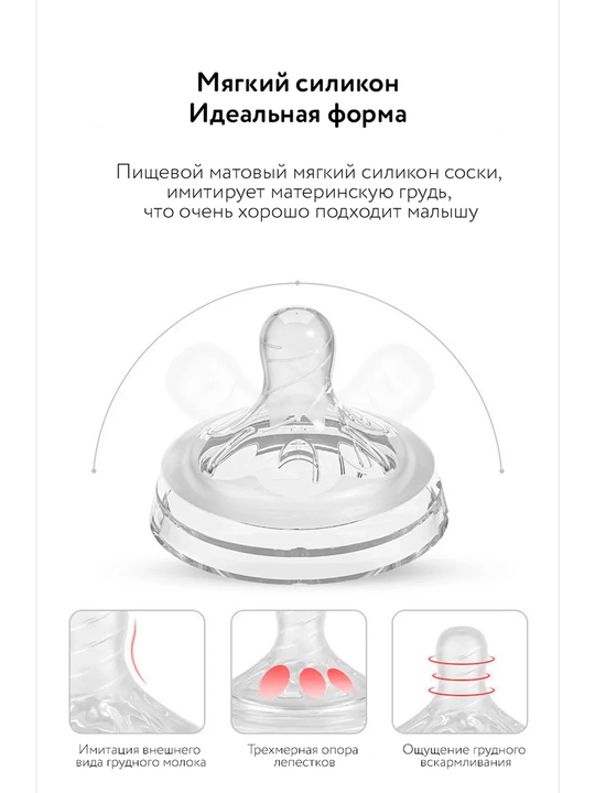 Соска для бутылочки Baby Land силиконовая 0+, с широким горлышком, антиколиковые