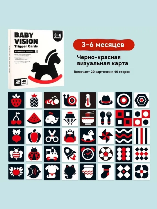 Развивающие, стимулирующие карточки для детей (0-36 месяцев)