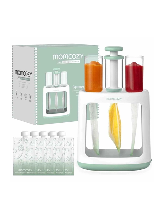 Momcozy Baby Food Maker Станция для приготовления пюре, с 5 многоразовыми пакетами