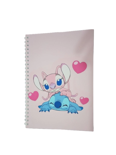 Блокнот Лило и Стич, Lilo & Stitch, А5, 40 страниц, на пружинке, мультфильм милый стиль — ТОЧКА-СТИЧ-БЕЛЫЙ-точка