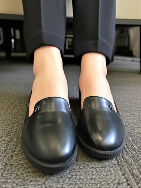 Лоферы женские, туфли на устойчивом каблуке