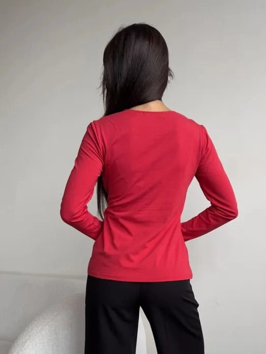 Drapirovkali ayollar koftasi, uzun yengli, free size