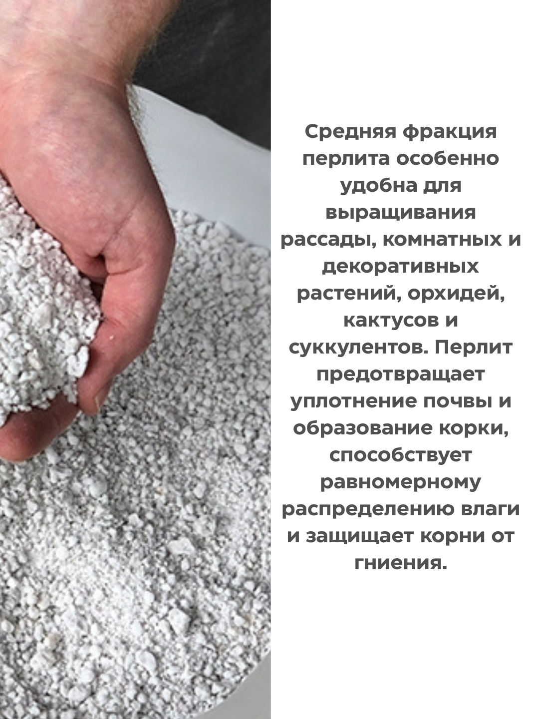 Perlit  o‘rtacha fraksiya — drenaj, ko‘chat, xonaki o‘simliklar uchun