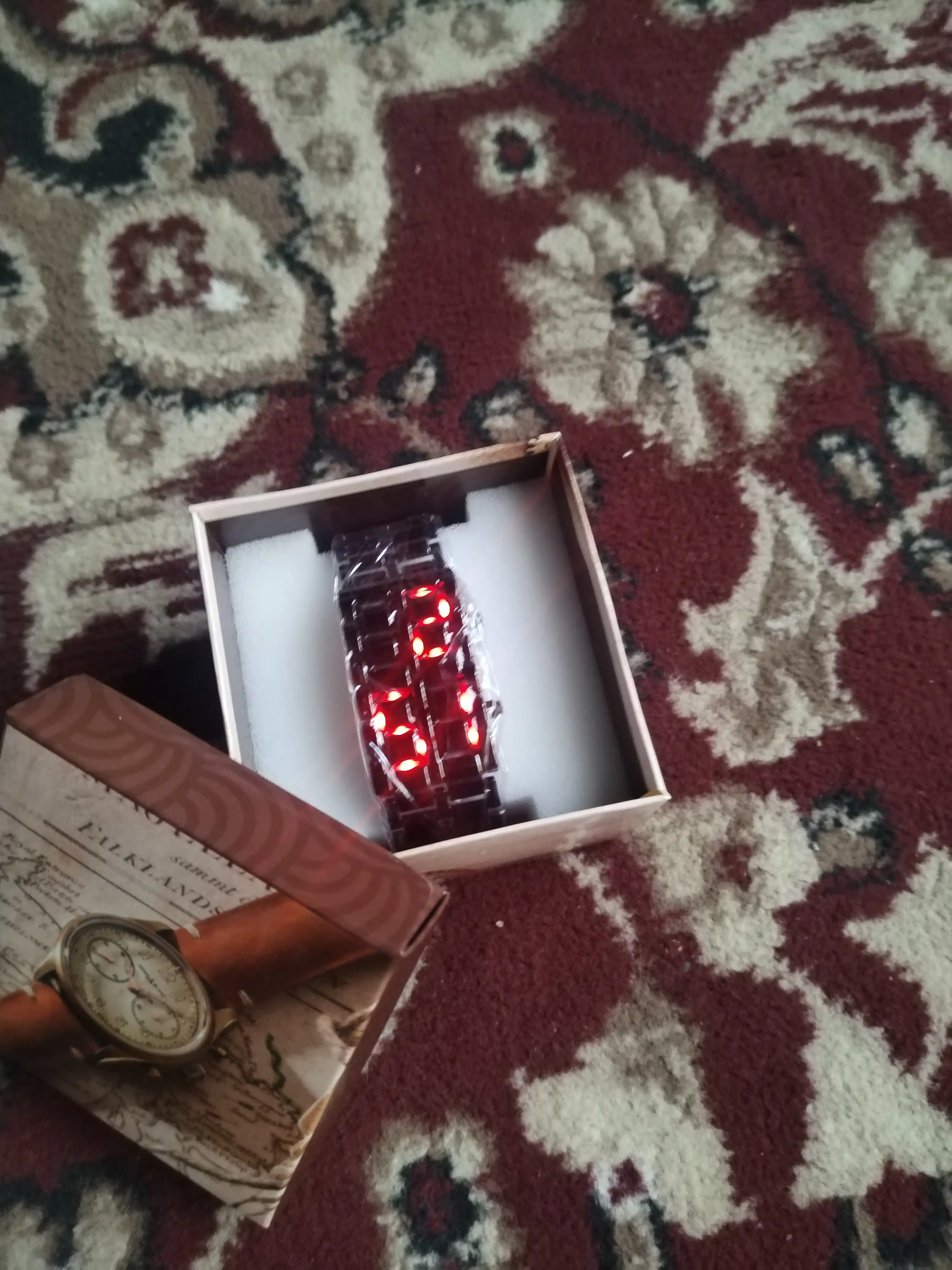 Erkaklar qo'l soat, metall, raqamli, LED soat