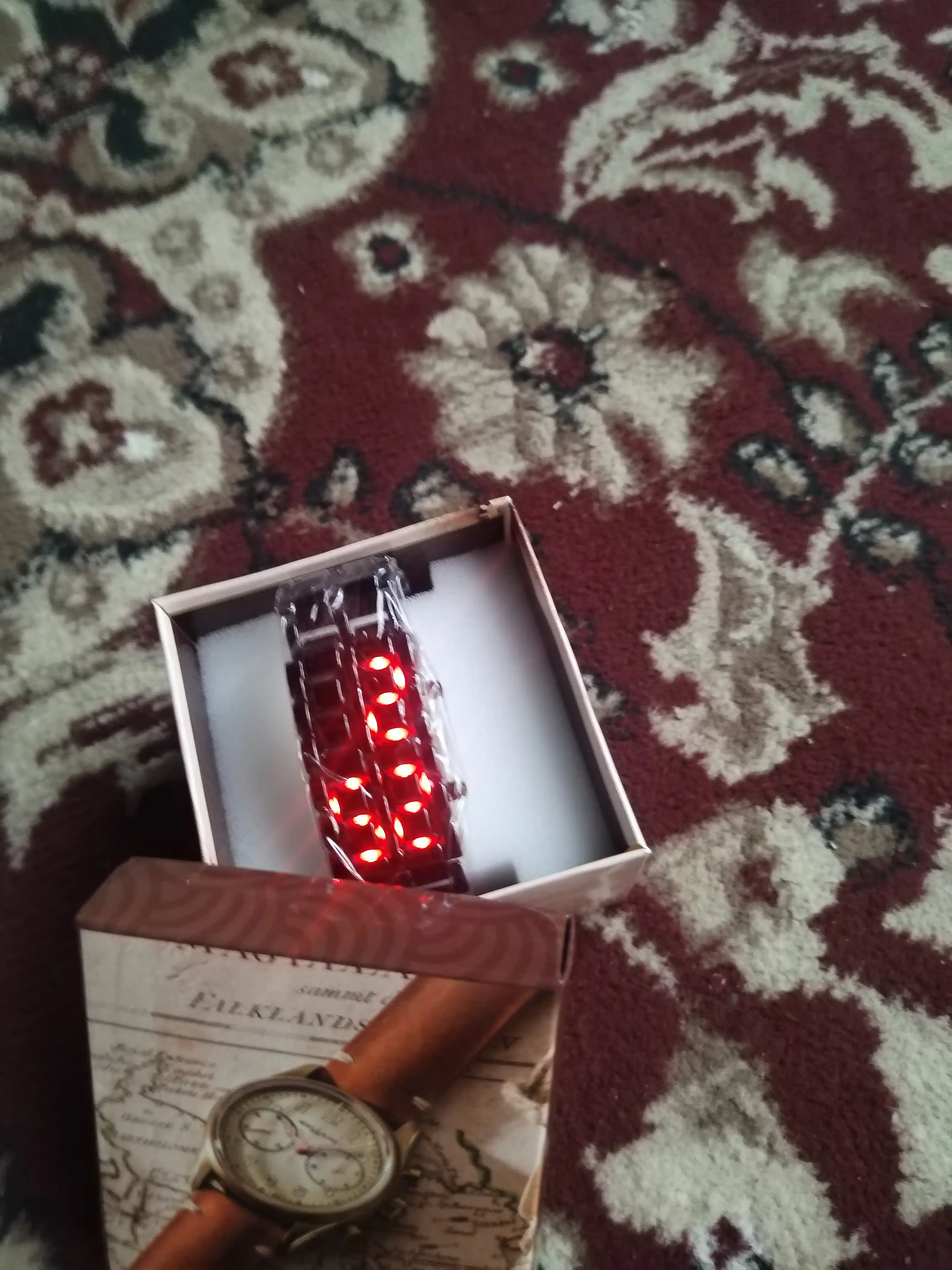 Erkaklar qo'l soat, metall, raqamli, LED soat