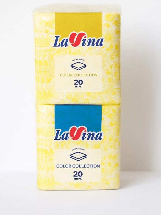Салфетки Lavina с узором 1 блок 10 упаковок .В 1 упаковке - 20 штук