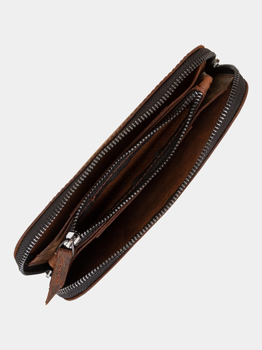Zipper, portmone, molniyali hamyon, tabiiy charm, 21×10 sm