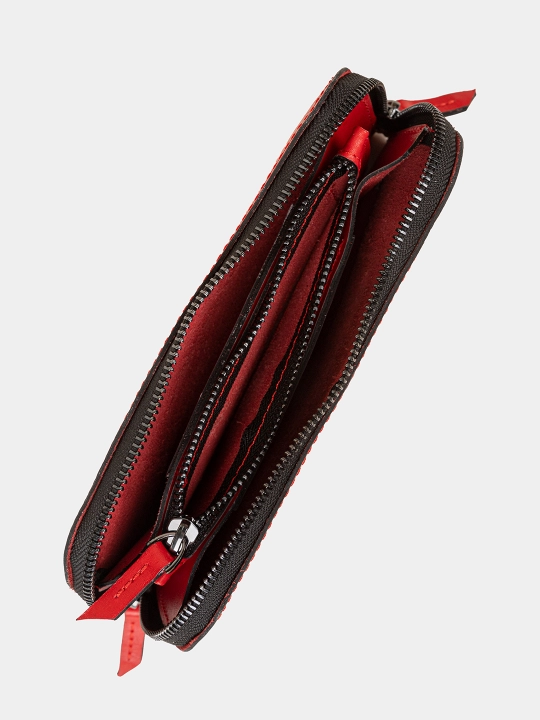Zipper, portmone, molniyali hamyon, tabiiy charm, 21×10 sm