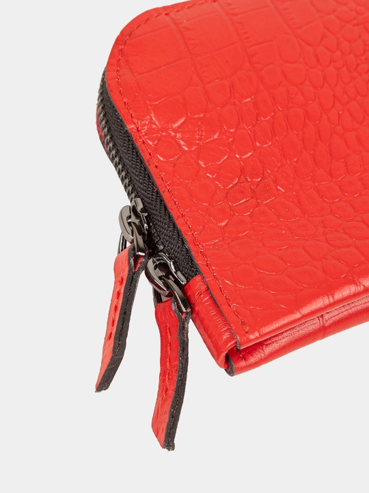 Zipper, portmone, molniyali hamyon, tabiiy charm, 21×10 sm