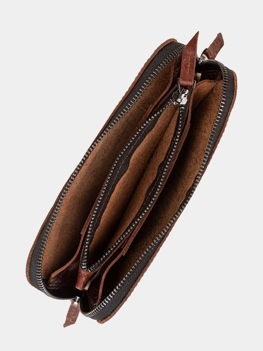 Zipper, portmone, molniyali hamyon, tabiiy charm, 21×10 sm