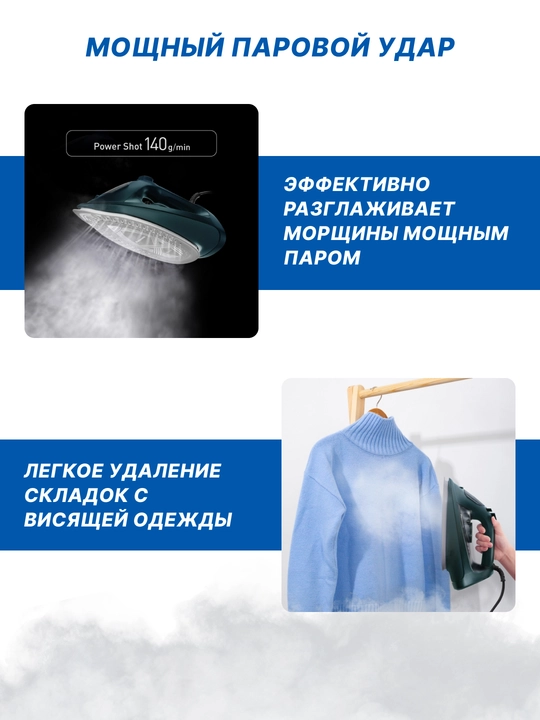 Паровой утюг Panasonic, 2400 Вт, 300 мл, изогнутая подошва,NI-U450GTV