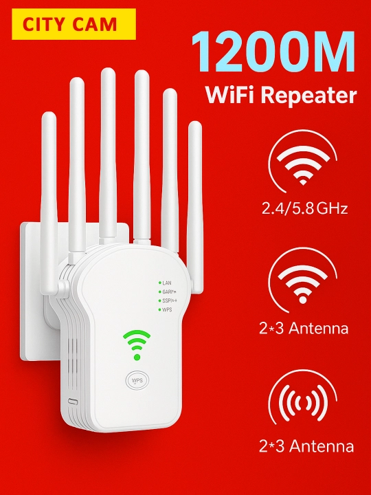 Wi-Fi ripiter Ikki diapazonli kuchaytiruvchi 5G, 2.4 GHz - 