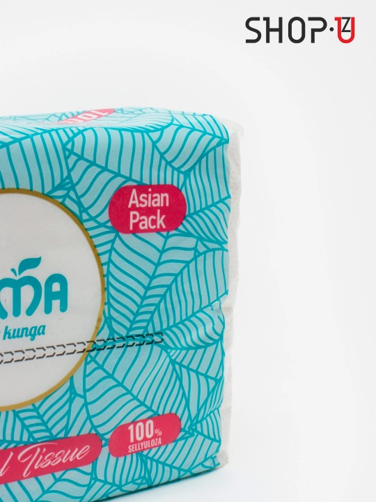Salfetkalar Elma V Asian Pack dispenser uchun, 100 dona, 14*19 sm