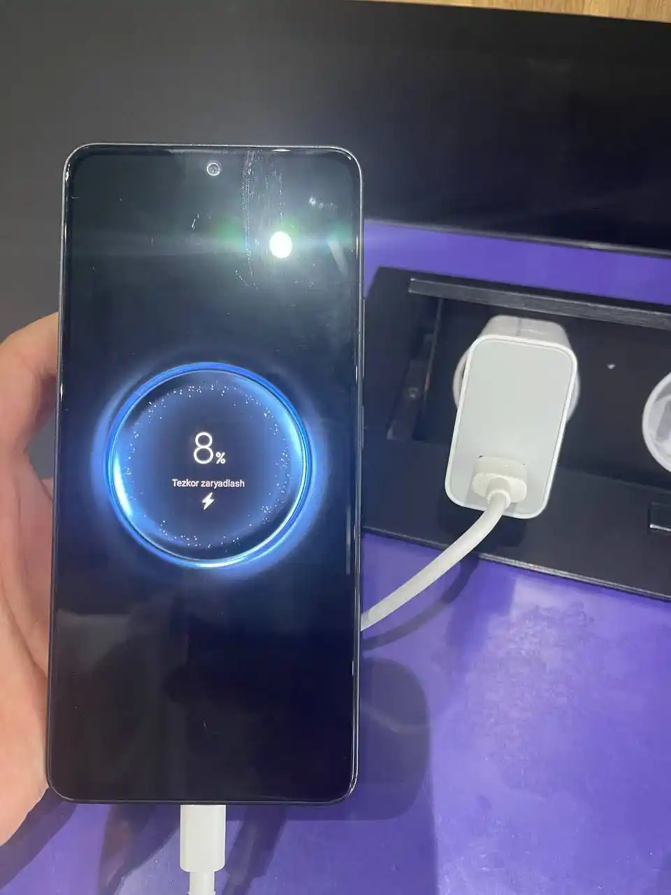 Зарядное устройство 150 Вт, 1×USB-A, с силиконовым кабелем Type-C