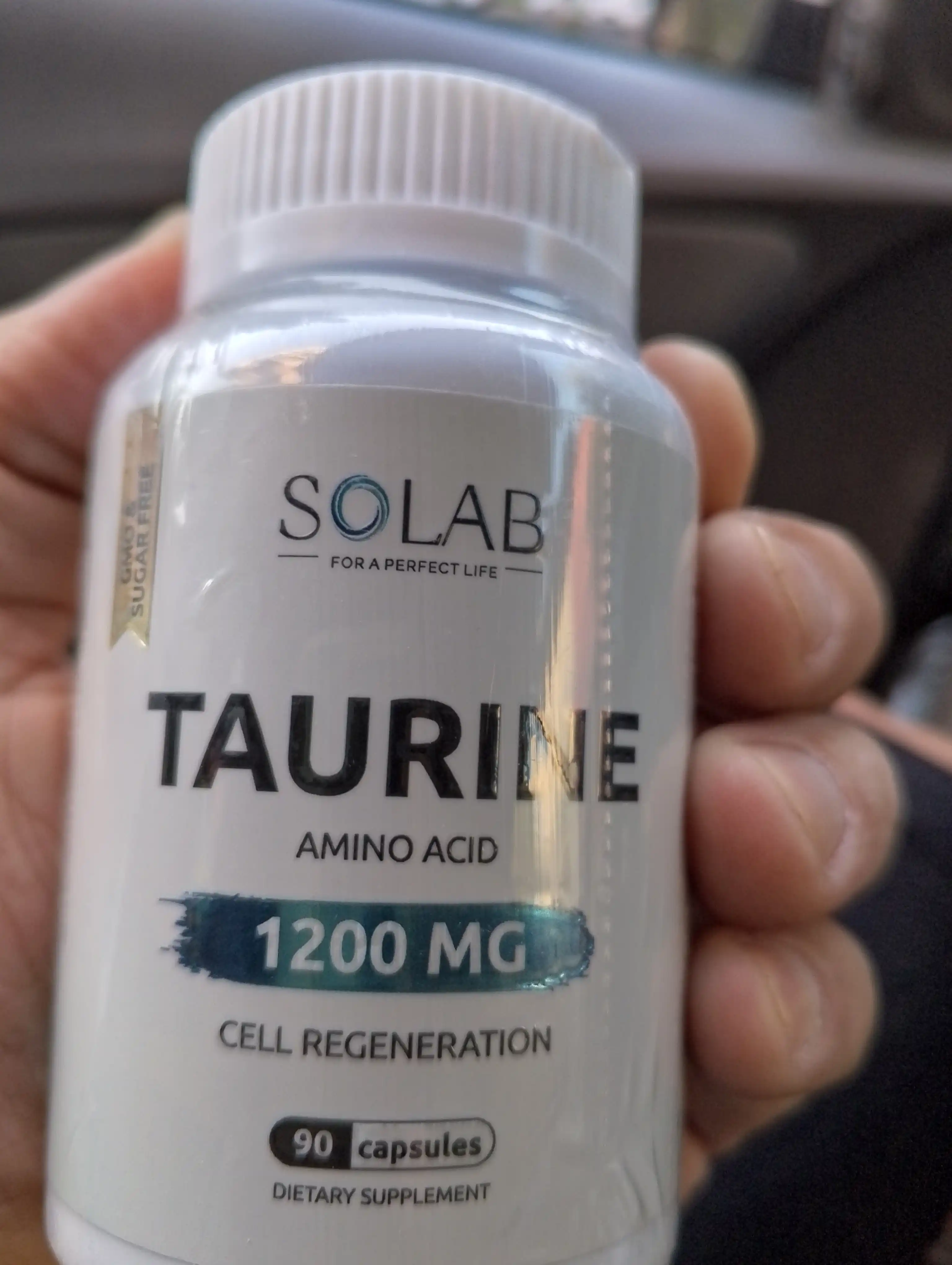 Таурин, SOLAB, 1200 мг, 90 капсул