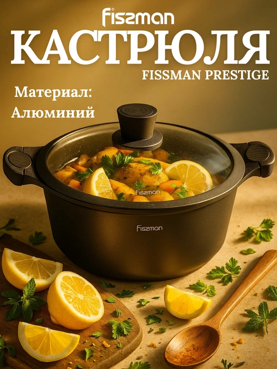 Кастрюля FISSMAN PRESTIGE 5049 28x12,5 см 6,2 л алюминий - 