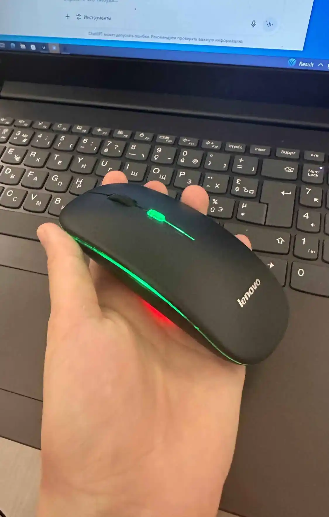 Kompyuter,noutbuk,planshet,telefon uchun simsiz smart sichqoncha,shovqinsiz,RGB yoritgichl