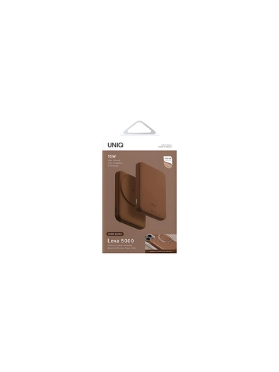 Simsiz power bank Uniq Lexa 5000 mA/h eko-charmli powerbank, MagSafe va tezkor quvvatlash