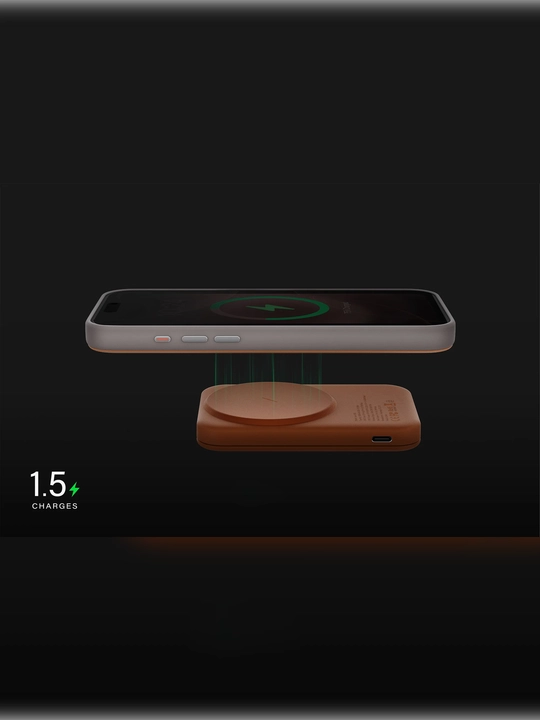 Simsiz power bank Uniq Lexa 5000 mA/h eko-charmli powerbank, MagSafe va tezkor quvvatlash