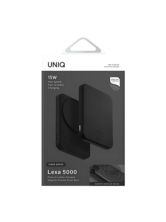 Simsiz power bank Uniq Lexa 5000 mA/h eko-charmli powerbank, MagSafe va tezkor quvvatlash