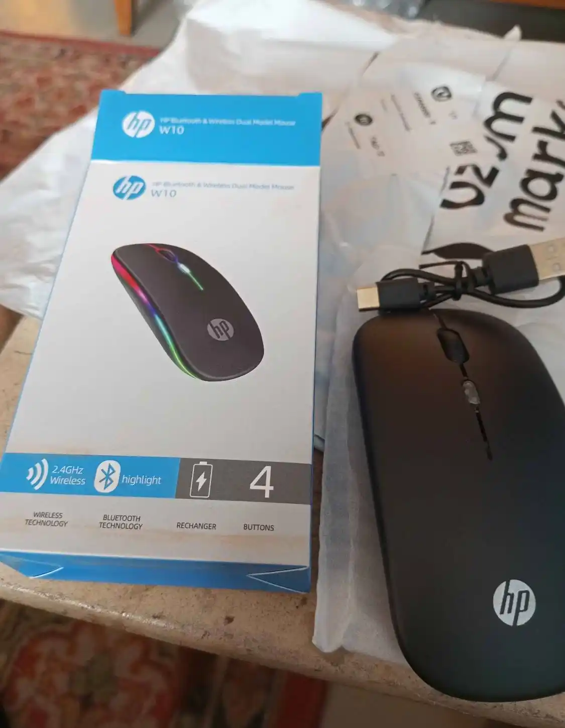 Kompyuter,noutbuk,planshet,telefon uchun simsiz smart sichqoncha,shovqinsiz,RGB yoritgichl