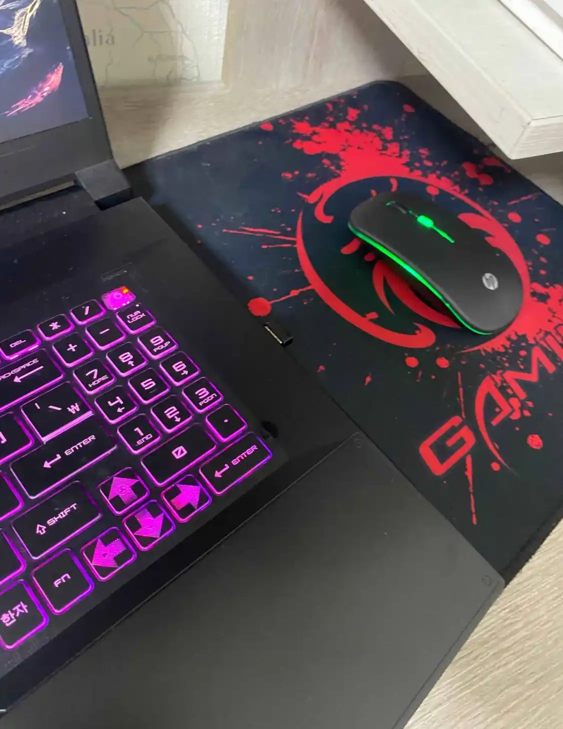 Kompyuter,noutbuk,planshet,telefon uchun simsiz smart sichqoncha,shovqinsiz,RGB yoritgichl