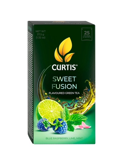 Чай Curtis "Sweet Fusion" зеленый, ароматный, 25 сашетx1,5 г — DANIHA-DFCVM10
