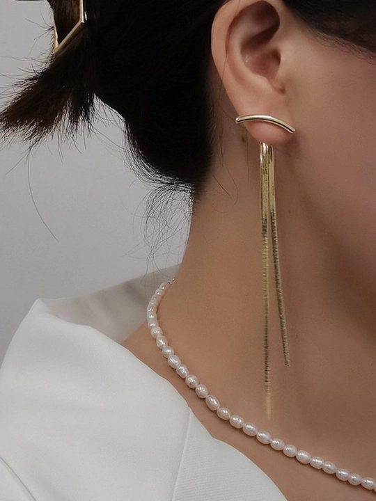Серьги женские, длинные, цепочки, хрустальные