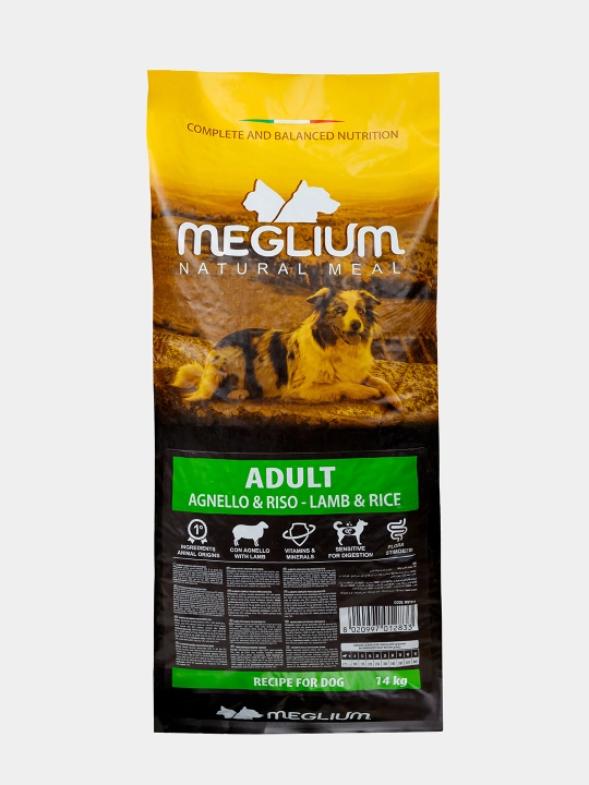 Сухой корм Meglium Adult LAMB-RICE для взрослых собак, 14 кг - 