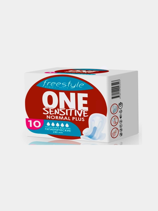 Прокладки женские гигиенические FreeStyle ONE SENSITIVE NORMAL PLUS, 240 мм, 8 шт - 