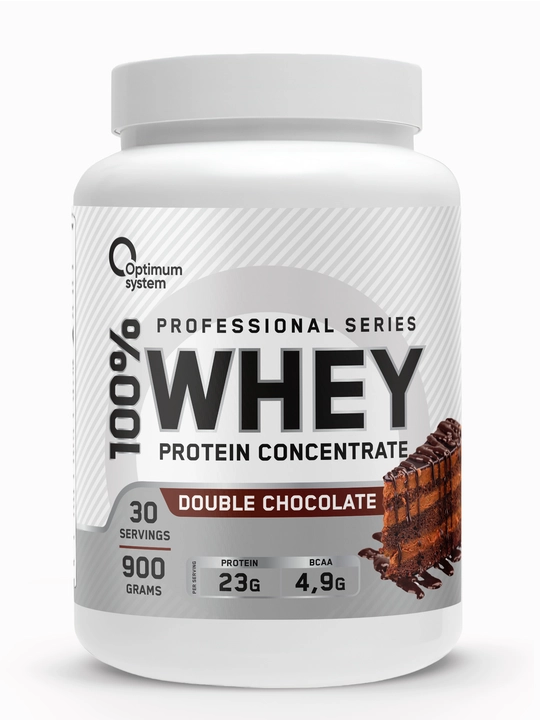 Протеин WHEY, для роста мышечной массы, Optimum System, вкус Двойной шоколад, 900 г