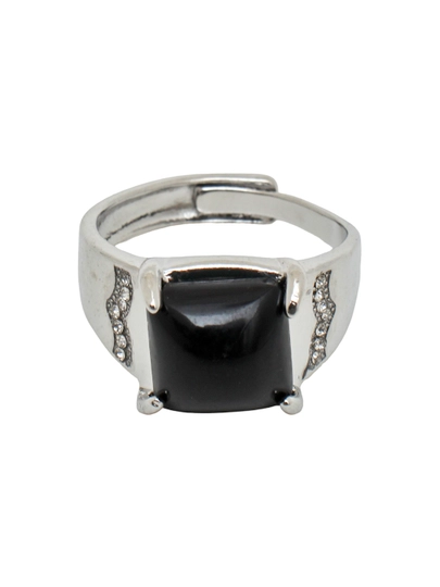 Кольцо с чёрной стразой — JEWEL16-JEWEL137-ЧЕРН-19