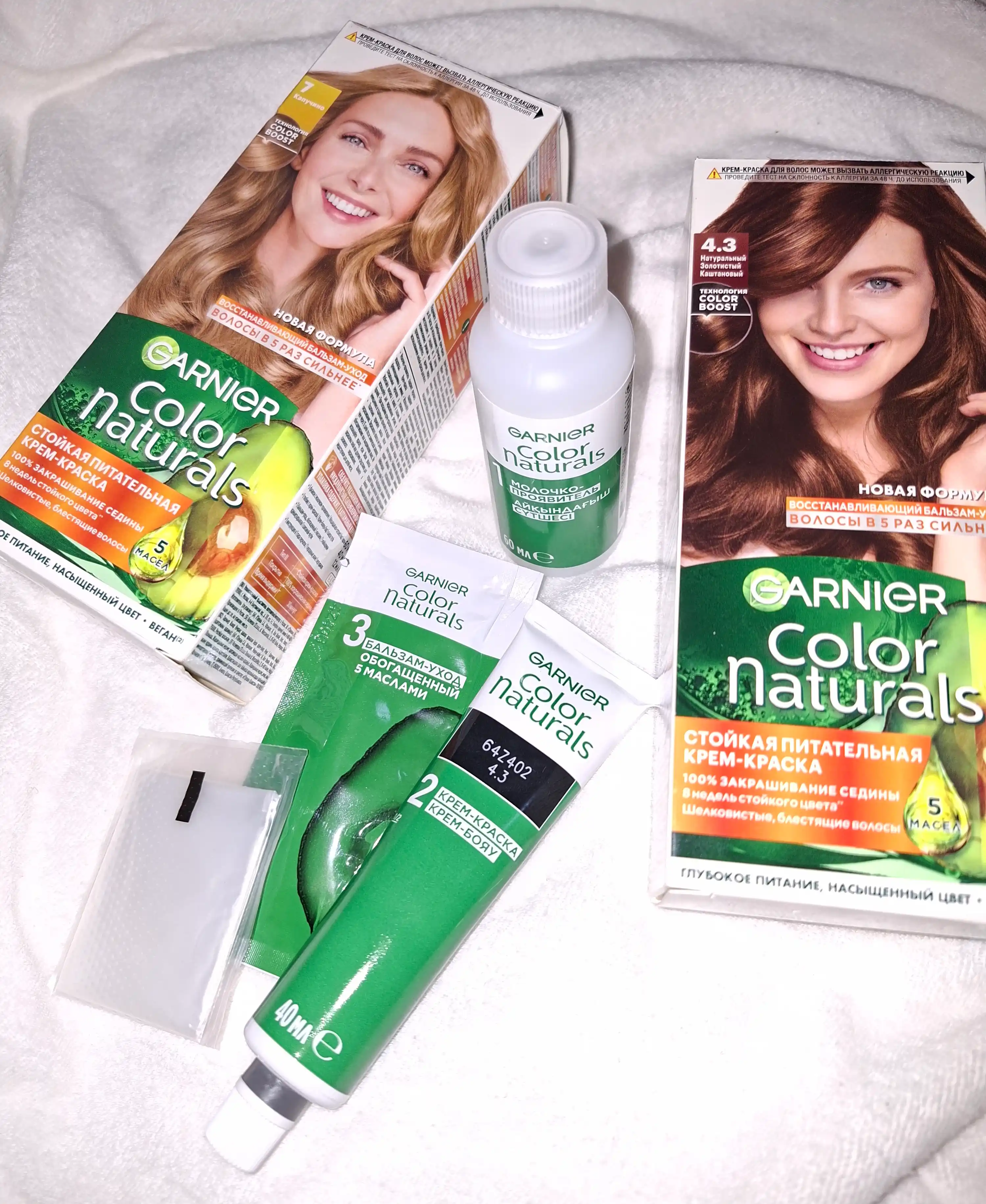 Garnier "Color Naturals" chidamli to‘yimli soch kremi bo‘yog‘i, 4.3 kulrang kasht