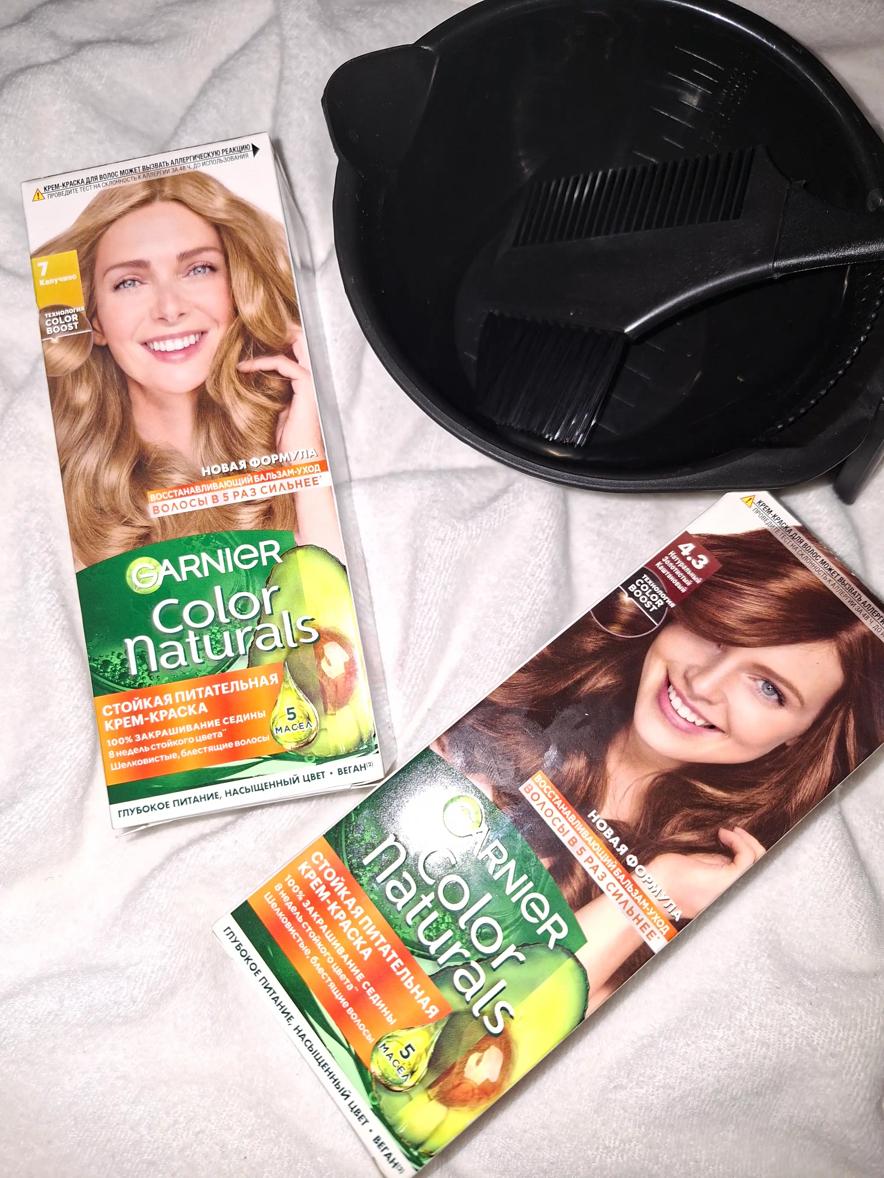 Garnier "Color Naturals" soch uchun chidamli to‘yimli bo‘yoq kremi, 7 rangli Kapuchino