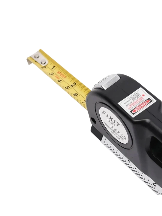 Lazer darajasi, 4 tasi 1 da: lazer, o'lchagich, lenta o'lchovi 250 sm, qabariq darajasi 3 dona