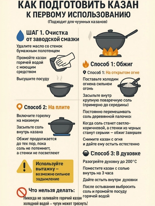 Казан чугунный с крышкой ,6 литров.