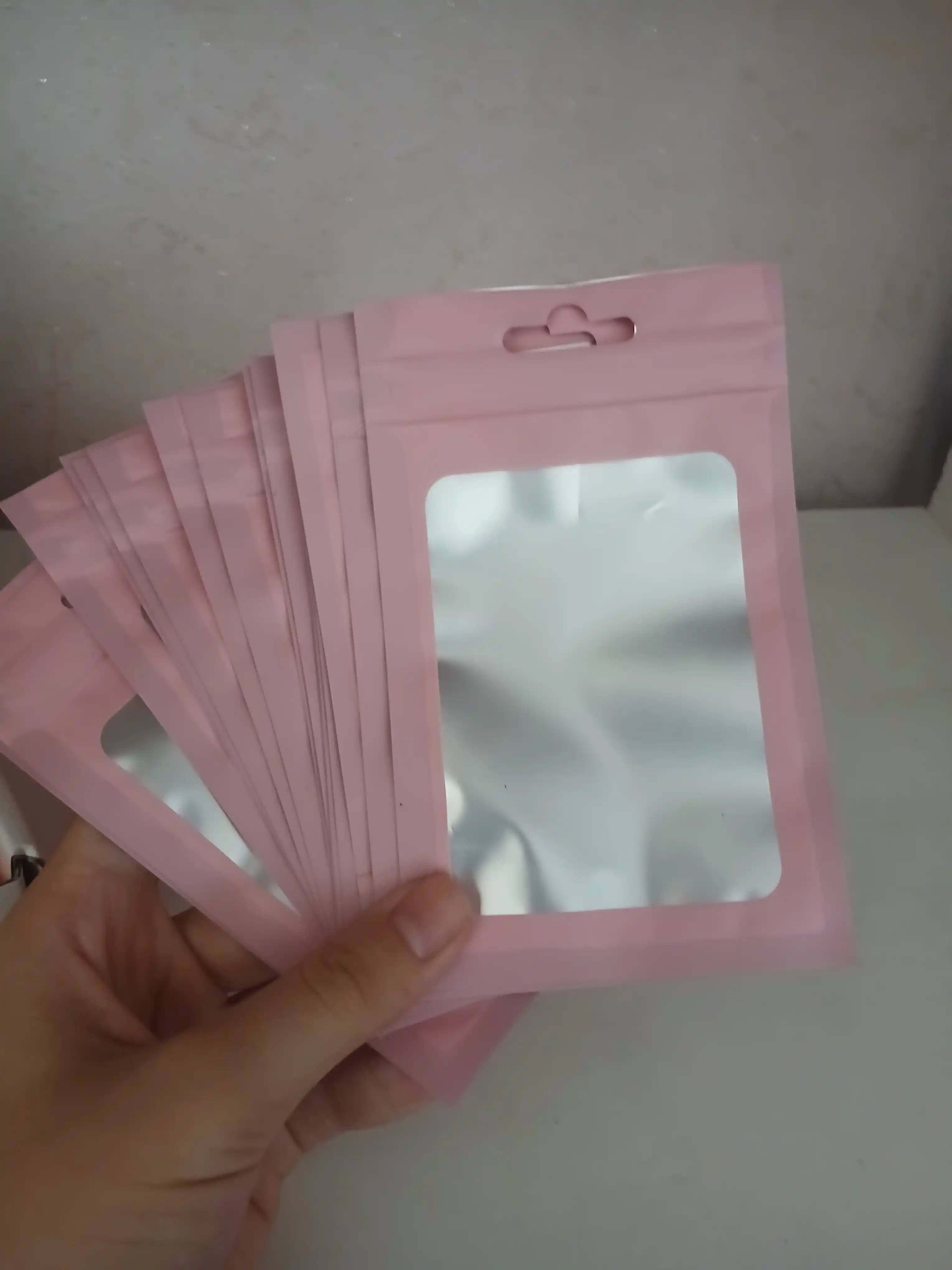 Derazali Zip-lock paketlari, 20 dona, 8*13 sm, pushti