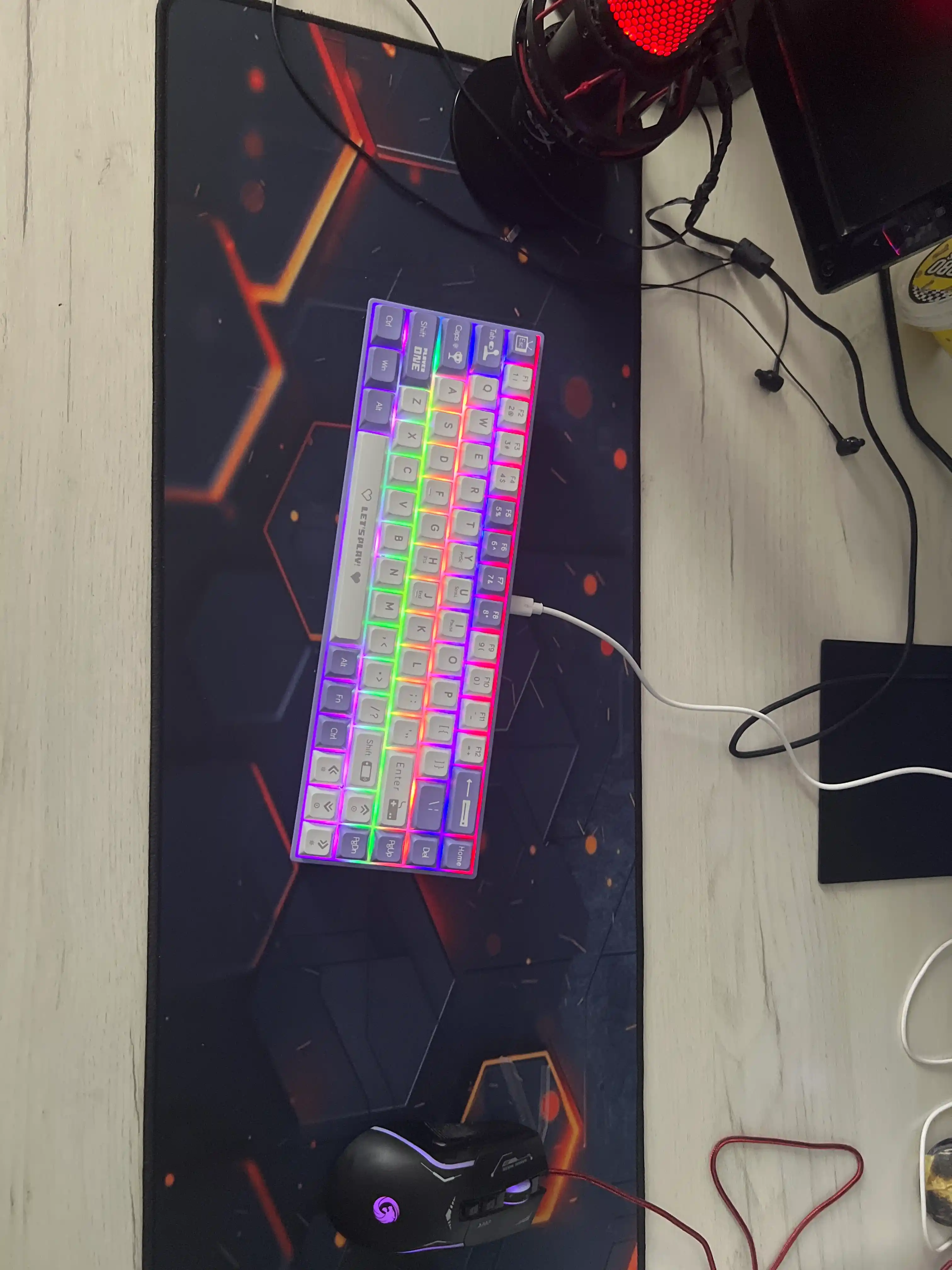Mexanik Klaviatura AJAZZ AK680, Simli USB Type-C, Mini 68 Tugmali, Hot-Swap, RGB, Oyin