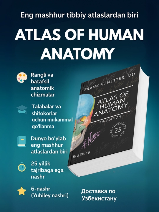 Книга медицины, Атлас анатомии человека, Atlas of Human Anatomy, Франк Неттер, формат А4 - 
