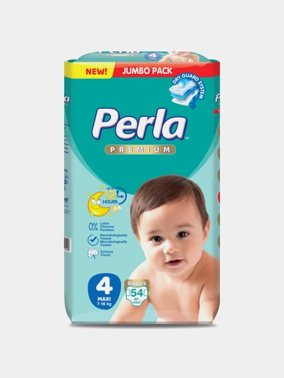 Подгузники Perla Premium №4, 7-18 кг, 54 шт