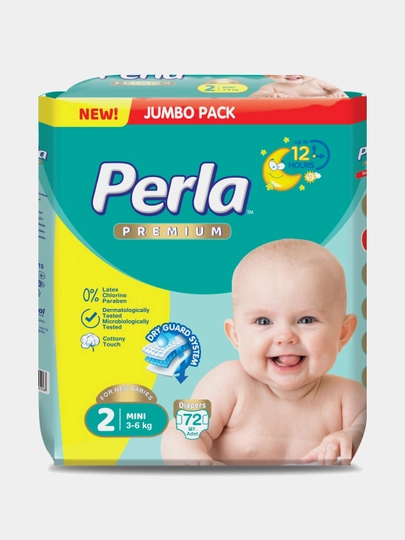 Подгузники Perla Premium Jumbo №2 mini 72 шт — PERPAN-KFUE968