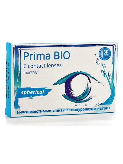 Контактные линзы OKVision Prima Bio spherical, Ежемесячные, гидрогелевые /8,6/14,2, 6 шт — OKVISN-PRIMABIO-PB10.00