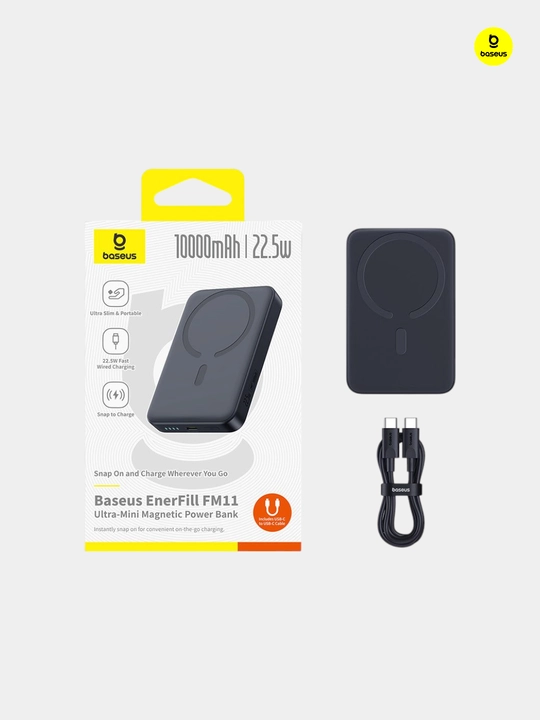 Baseus Ultra mini Power Bank-dan tashqi batareya magnit 10000mAh 22,5W 