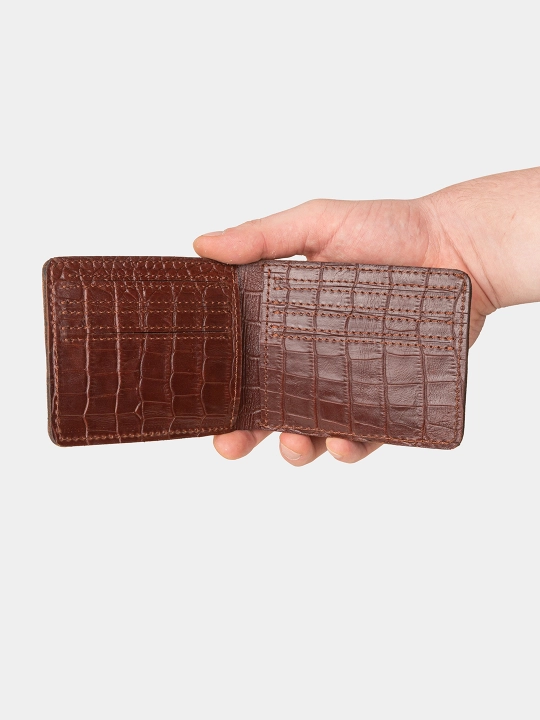 Erkaklar uchun tabiiy charmdan tikilgan turli rangdagi 22 × 12 × 9 sm li hamyon