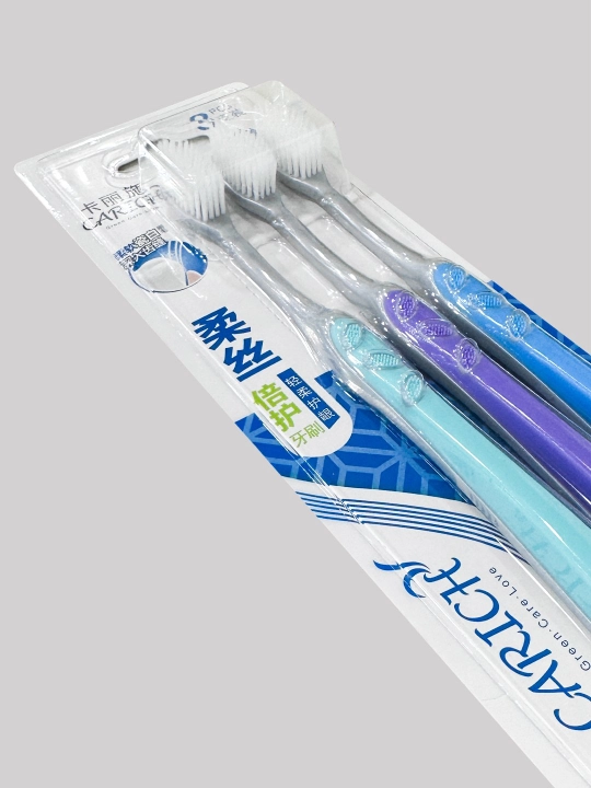CARICH зубная щётка, с гибкой, мягкой щетиной, 3 шт. в упаковке
