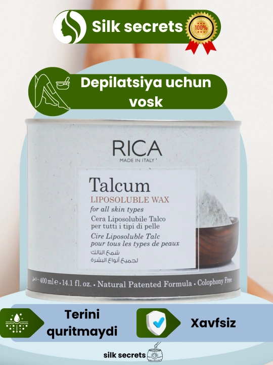 Depilatsiya, depilyatsiya uchun mum, Rica, Italiya, 400 gr. - 